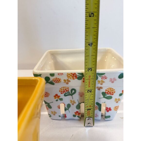 BIEN BEAU Ceramic Berry Basket Farmhouse Fruit Baskets Stoneware Harvest - Picture 6 of 10